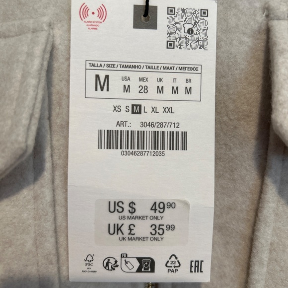 Zara cream jacket nwt - Picture 2 of 3